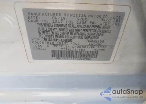 2015 Nissan Versa Note Sv from USA, damaged, VIN 3N1CE2CP5FL360902